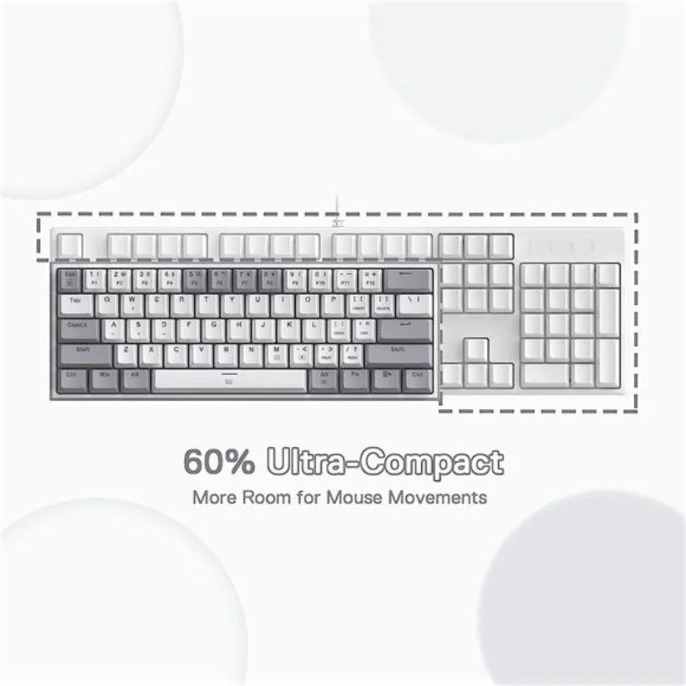 K617 Fizz 60% Wired RGB Gaming Keyboard, 61 Keys Compact Mechanical Keyboard